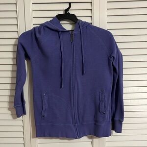 Weatherproof Periwinkle Waffle Weave Zip Front Hoodie Small Excellent Condition